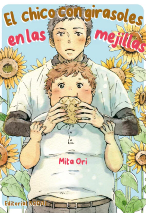El chico con girasoles en las mejillas